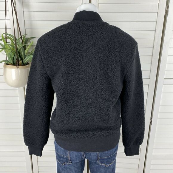 Zyia Active Leopard Flying V Teddy Fleece Jacket High Pile Black Zip Up Size S - Picture 2 of 11